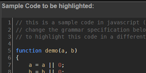 Transform a grammar in JSON format to a Codemirror syntax-highlight mode with Codemirror Grammar